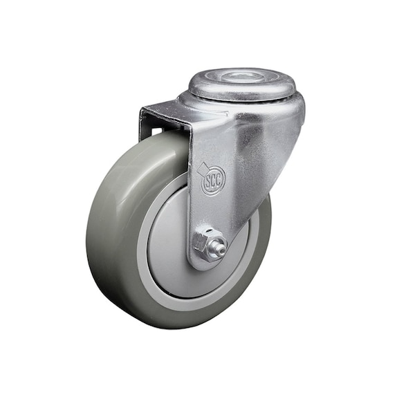 4'' Gray Polyurethane Creeper Swivel Bolt Hole Caster